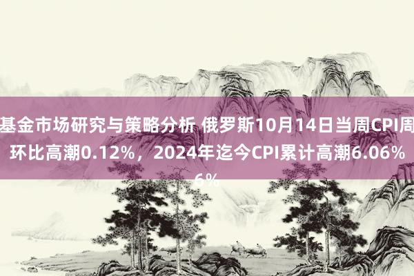 基金市场研究与策略分析 俄罗斯10月14日当周CPI周环比高潮0.12%，2024年迄今CPI累计高潮6.06%