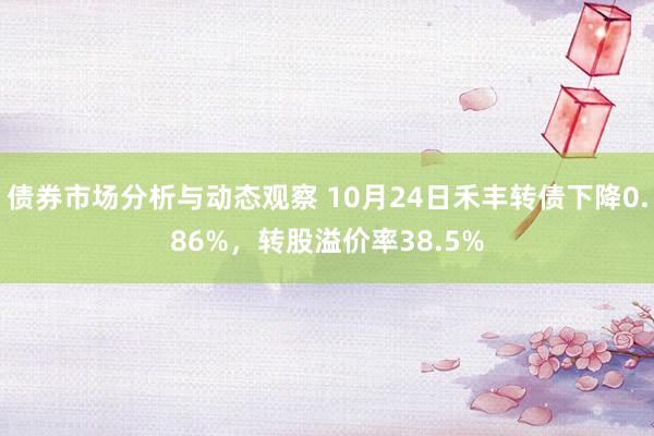 债券市场分析与动态观察 10月24日禾丰转债下降0.86%，转股溢价率38.5%