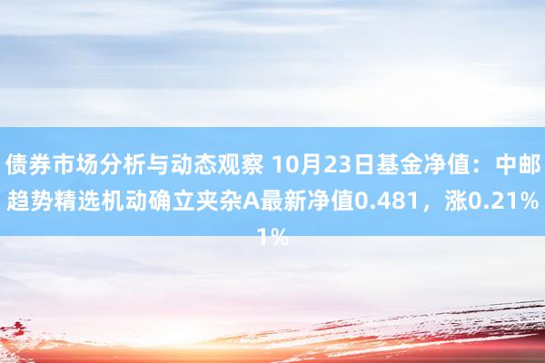 债券市场分析与动态观察 10月23日基金净值：中邮趋势精选机动确立夹杂A最新净值0.481，涨0.21%