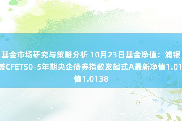 基金市场研究与策略分析 10月23日基金净值：浦银安盛CFETS0-5年期央企债券指数发起式A最新净值1.0138