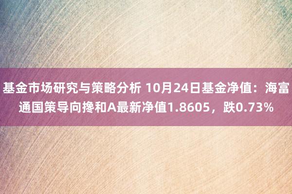 基金市场研究与策略分析 10月24日基金净值：海富通国策导向搀和A最新净值1.8605，跌0.73%