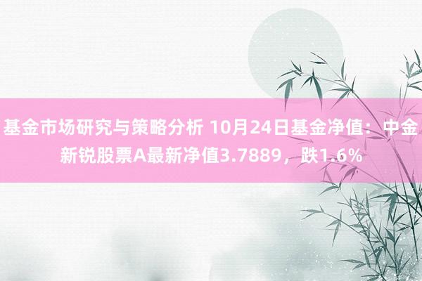 基金市场研究与策略分析 10月24日基金净值：中金新锐股票A最新净值3.7889，跌1.6%