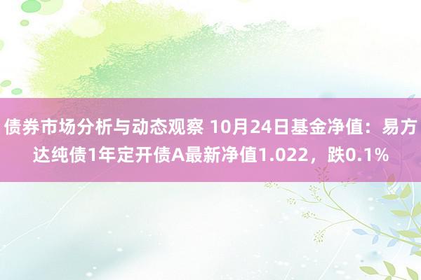 债券市场分析与动态观察 10月24日基金净值：易方达纯债1年定开债A最新净值1.022，跌0.1%