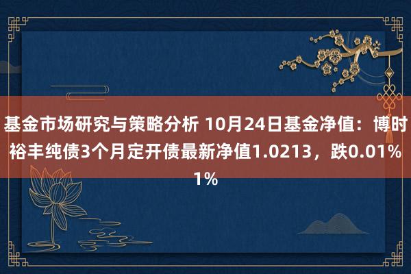 基金市场研究与策略分析 10月24日基金净值：博时裕丰纯债3个月定开债最新净值1.0213，跌0.01%