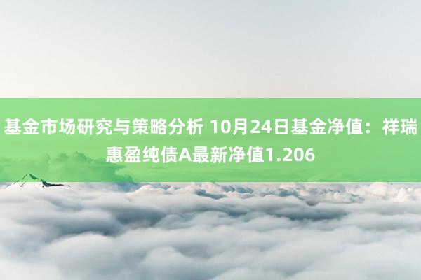 基金市场研究与策略分析 10月24日基金净值：祥瑞惠盈纯债A最新净值1.206