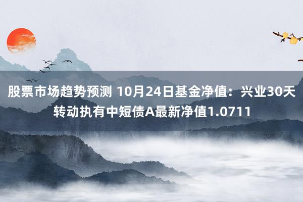 股票市场趋势预测 10月24日基金净值：兴业30天转动执有中短债A最新净值1.0711