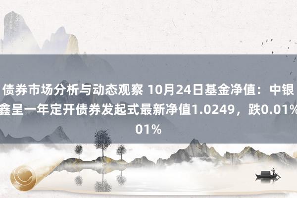 债券市场分析与动态观察 10月24日基金净值：中银鑫呈一年定开债券发起式最新净值1.0249，跌0.01%