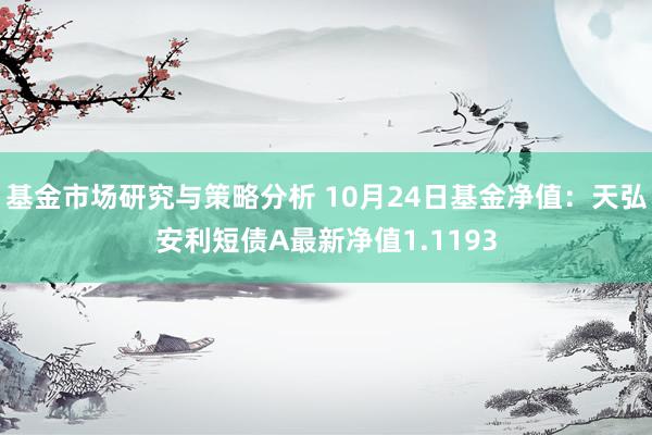 基金市场研究与策略分析 10月24日基金净值：天弘安利短债A最新净值1.1193