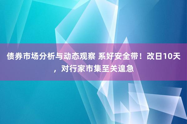 债券市场分析与动态观察 系好安全带！改日10天，对行家市集至关遑急