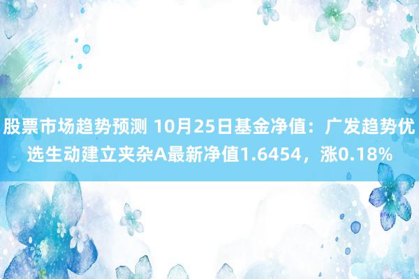 股票市场趋势预测 10月25日基金净值：广发趋势优选生动建立夹杂A最新净值1.6454，涨0.18%