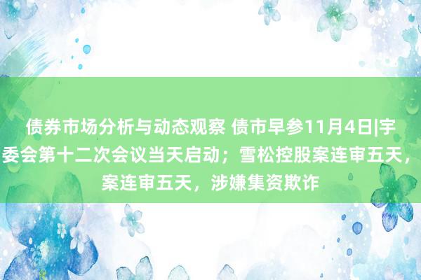 债券市场分析与动态观察 债市早参11月4日|宇宙东谈主大常委会第十二次会议当天启动；雪松控股案连审五天，涉嫌集资欺诈