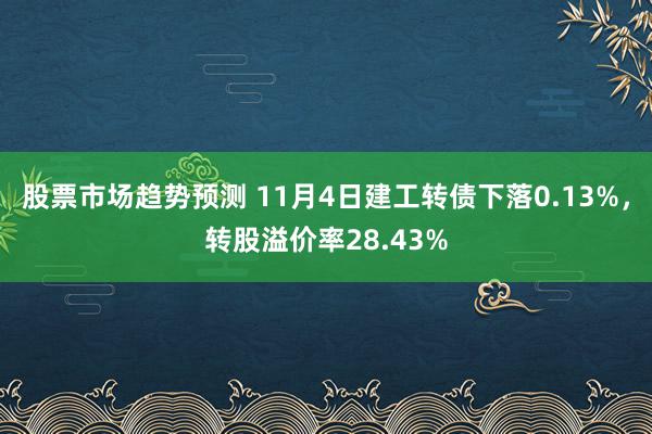 股票市场趋势预测 11月4日建工转债下落0.13%，转股溢价率28.43%