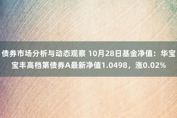 债券市场分析与动态观察 10月28日基金净值：华宝宝丰高档第债券A最新净值1.0498，涨0.02%