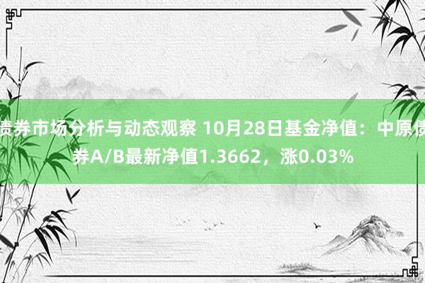 债券市场分析与动态观察 10月28日基金净值：中原债券A/B最新净值1.3662，涨0.03%