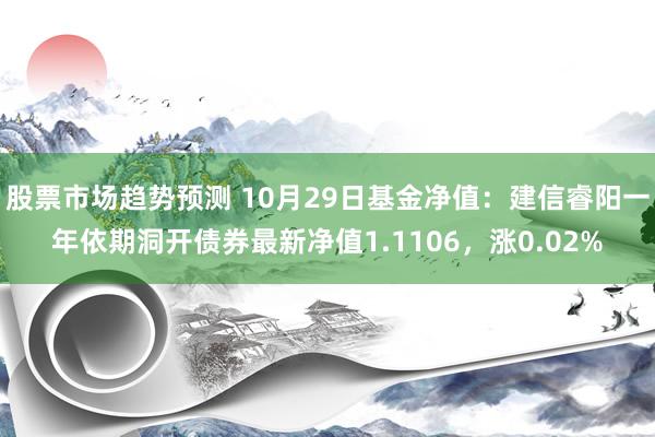 股票市场趋势预测 10月29日基金净值：建信睿阳一年依期洞开债券最新净值1.1106，涨0.02%