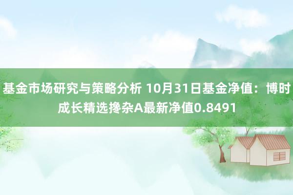 基金市场研究与策略分析 10月31日基金净值：博时成长精选搀杂A最新净值0.8491