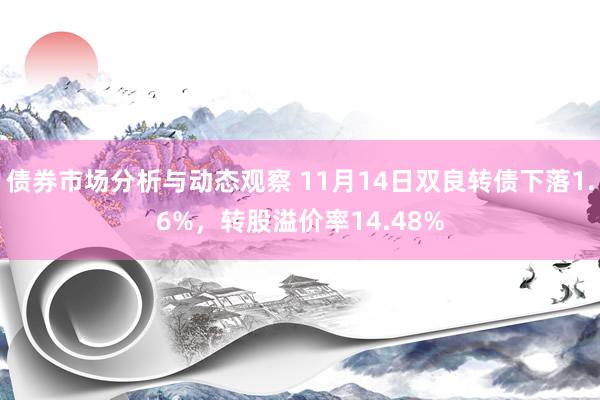 债券市场分析与动态观察 11月14日双良转债下落1.6%，转股溢价率14.48%