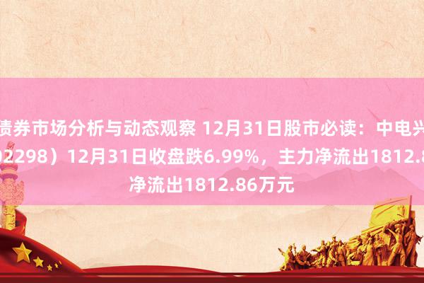 债券市场分析与动态观察 12月31日股市必读：中电兴发（002298）12月31日收盘跌6.99%，主力净流出1812.86万元