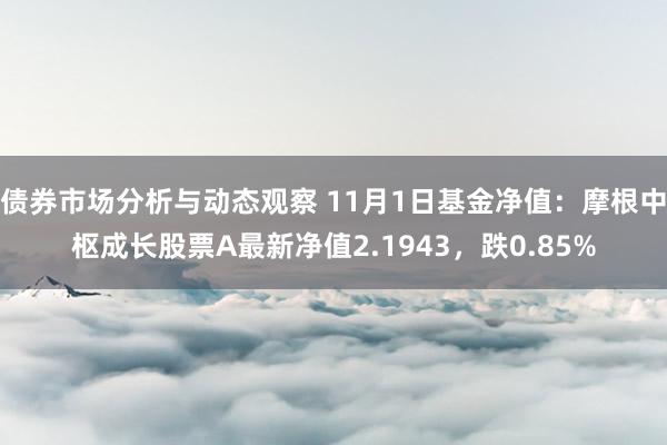 债券市场分析与动态观察 11月1日基金净值：摩根中枢成长股票A最新净值2.1943，跌0.85%