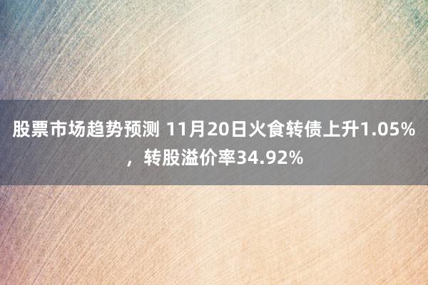 股票市场趋势预测 11月20日火食转债上升1.05%，转股溢价率34.92%