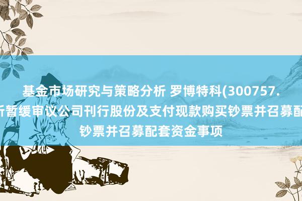 基金市场研究与策略分析 罗博特科(300757.SZ)：深交所暂缓审议公司刊行股份及支付现款购买钞票并召募配套资金事项