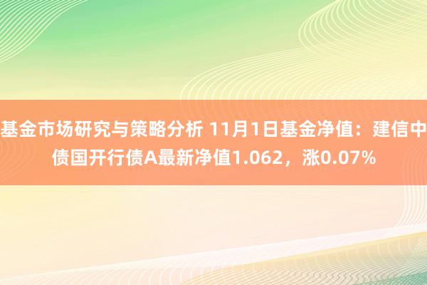 基金市场研究与策略分析 11月1日基金净值：建信中债国开行债A最新净值1.062，涨0.07%