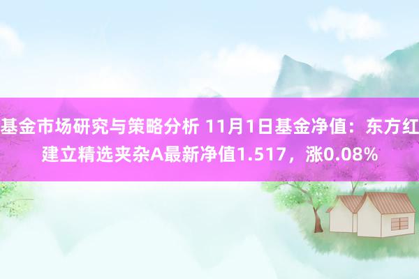 基金市场研究与策略分析 11月1日基金净值：东方红建立精选夹杂A最新净值1.517，涨0.08%