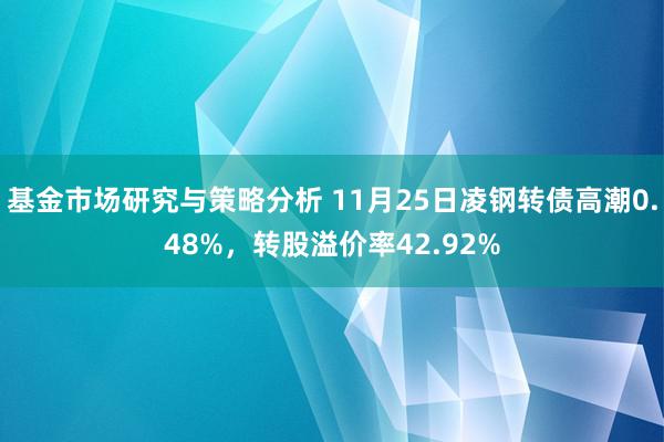 基金市场研究与策略分析 11月25日凌钢转债高潮0.48%，转股溢价率42.92%