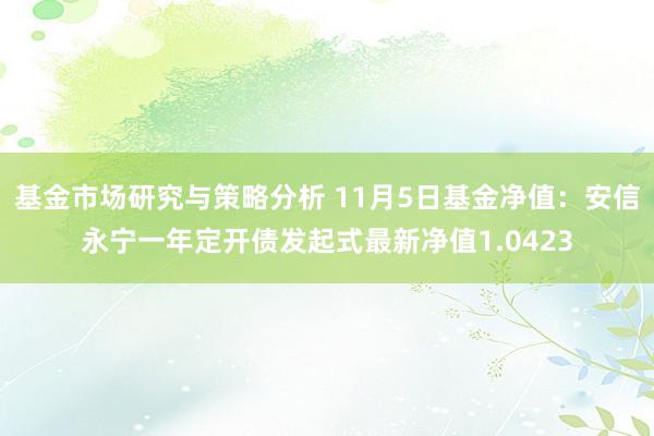 基金市场研究与策略分析 11月5日基金净值：安信永宁一年定开债发起式最新净值1.0423