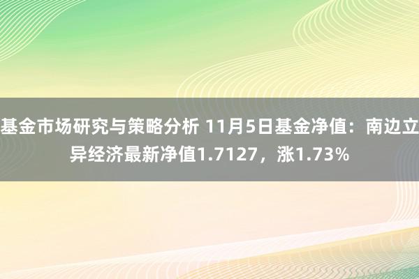 基金市场研究与策略分析 11月5日基金净值：南边立异经济最新净值1.7127，涨1.73%