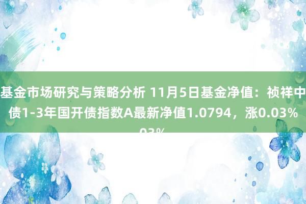 基金市场研究与策略分析 11月5日基金净值：祯祥中债1-3年国开债指数A最新净值1.0794，涨0.03%