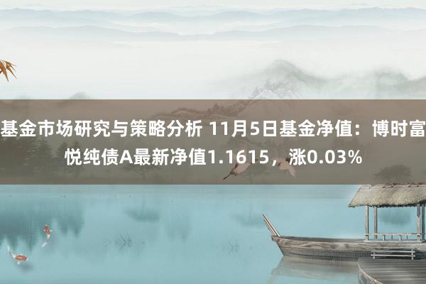 基金市场研究与策略分析 11月5日基金净值：博时富悦纯债A最新净值1.1615，涨0.03%