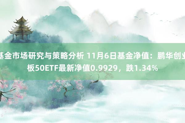 基金市场研究与策略分析 11月6日基金净值：鹏华创业板50ETF最新净值0.9929，跌1.34%