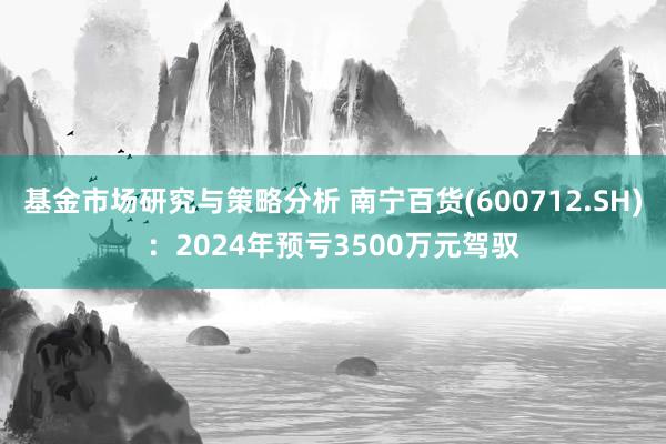 基金市场研究与策略分析 南宁百货(600712.SH)：2024年预亏3500万元驾驭