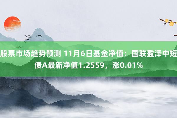 股票市场趋势预测 11月6日基金净值：国联盈泽中短债A最新净值1.2559，涨0.01%