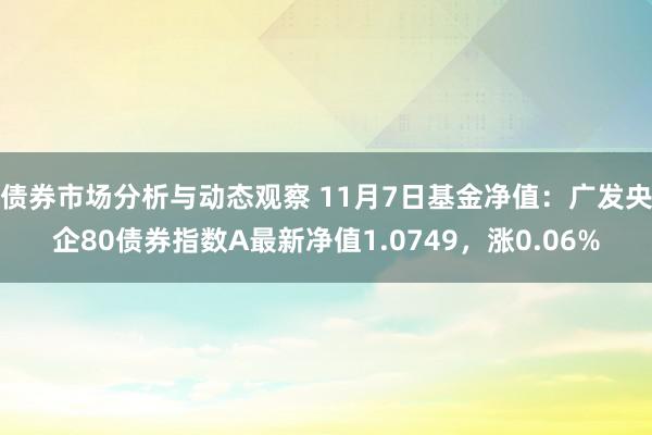 债券市场分析与动态观察 11月7日基金净值：广发央企80债券指数A最新净值1.0749，涨0.06%