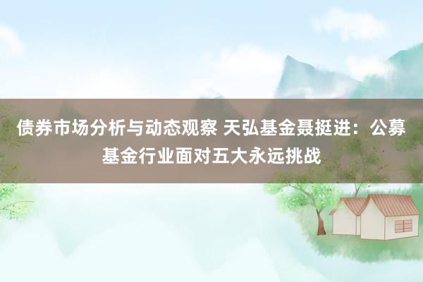 债券市场分析与动态观察 天弘基金聂挺进：公募基金行业面对五大永远挑战