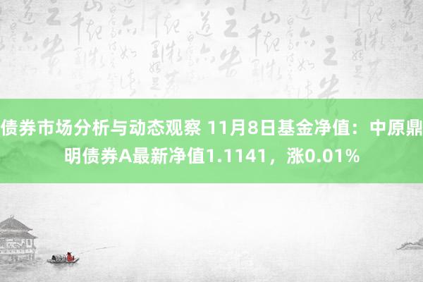 债券市场分析与动态观察 11月8日基金净值：中原鼎明债券A最新净值1.1141，涨0.01%