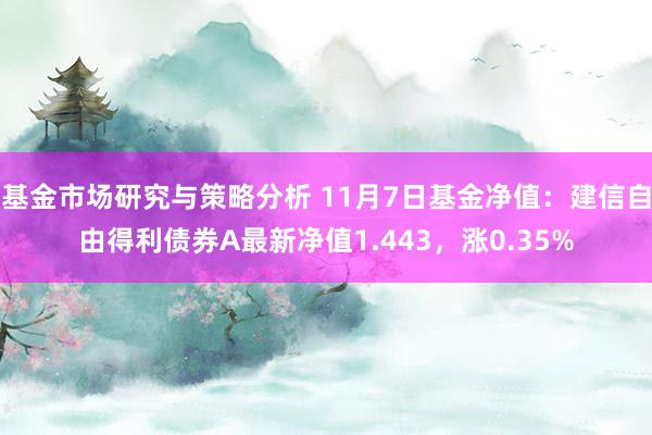 基金市场研究与策略分析 11月7日基金净值：建信自由得利债券A最新净值1.443，涨0.35%