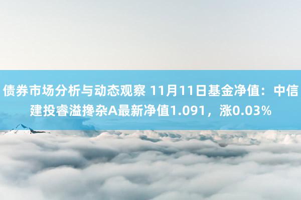 债券市场分析与动态观察 11月11日基金净值：中信建投睿溢搀杂A最新净值1.091，涨0.03%