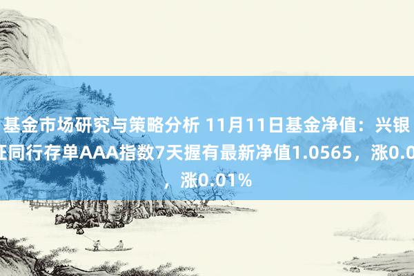 基金市场研究与策略分析 11月11日基金净值：兴银中证同行存单AAA指数7天握有最新净值1.0565，涨0.01%