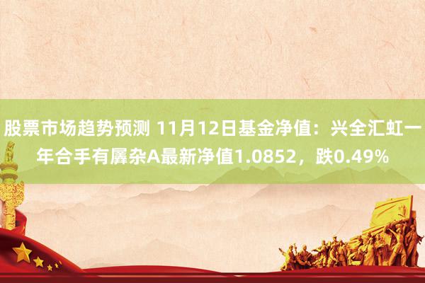 股票市场趋势预测 11月12日基金净值：兴全汇虹一年合手有羼杂A最新净值1.0852，跌0.49%