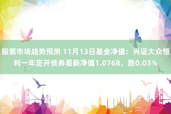 股票市场趋势预测 11月13日基金净值：兴证大众恒利一年定开债券最新净值1.0768，跌0.03%