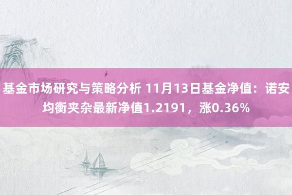 基金市场研究与策略分析 11月13日基金净值：诺安均衡夹杂最新净值1.2191，涨0.36%