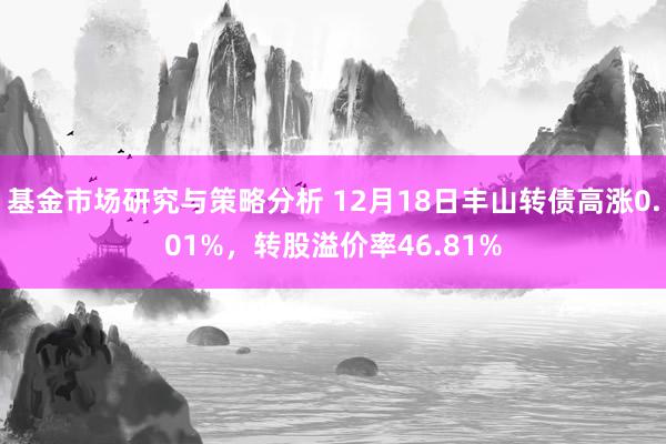 基金市场研究与策略分析 12月18日丰山转债高涨0.01%，转股溢价率46.81%