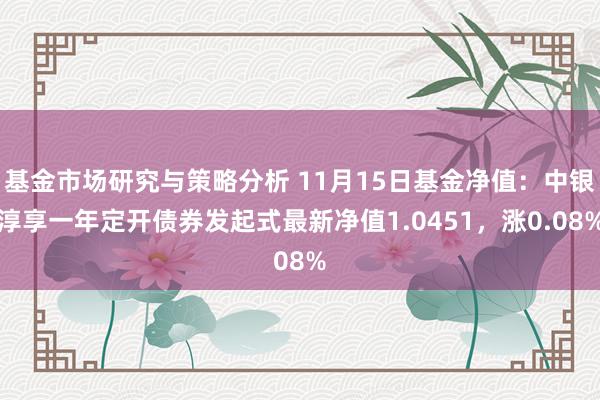 基金市场研究与策略分析 11月15日基金净值：中银淳享一年定开债券发起式最新净值1.0451，涨0.08%