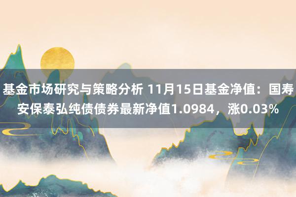 基金市场研究与策略分析 11月15日基金净值：国寿安保泰弘纯债债券最新净值1.0984，涨0.03%