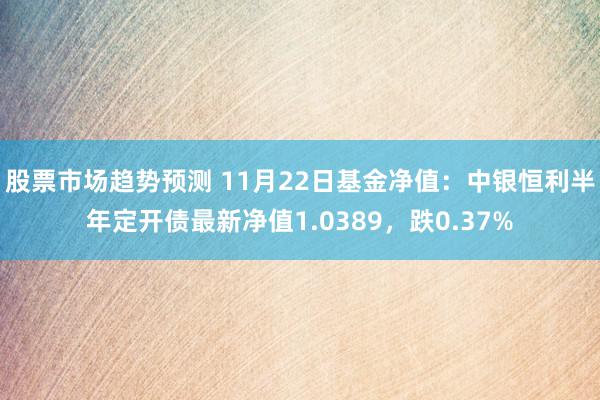 股票市场趋势预测 11月22日基金净值：中银恒利半年定开债最新净值1.0389，跌0.37%