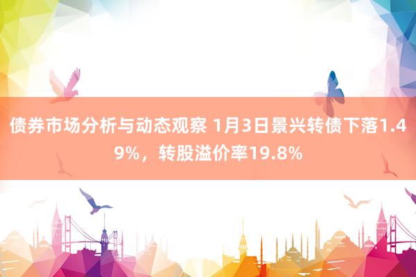 债券市场分析与动态观察 1月3日景兴转债下落1.49%，转股溢价率19.8%