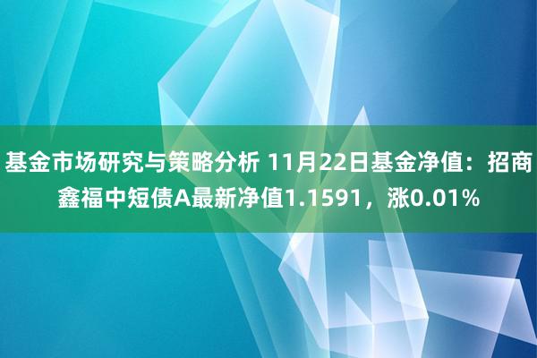 基金市场研究与策略分析 11月22日基金净值：招商鑫福中短债A最新净值1.1591，涨0.01%